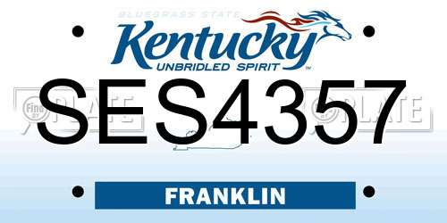SES4357 Kentucky License Plate