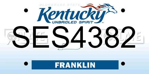 SES4382 Kentucky License Plate