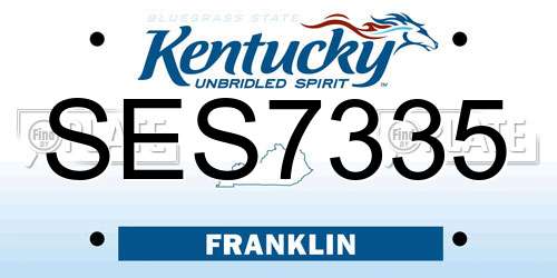 SES7335 Kentucky License Plate