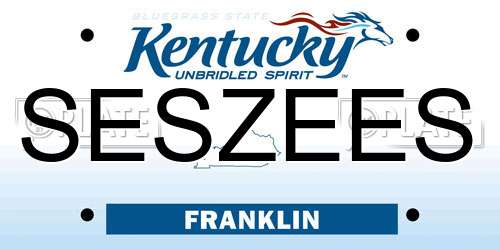 SESZEES Kentucky License Plate