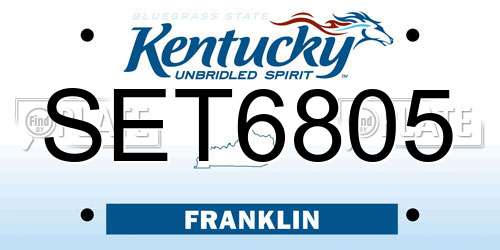 SET6805 Kentucky License Plate