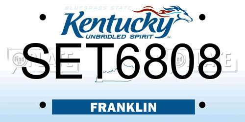 SET6808 Kentucky License Plate