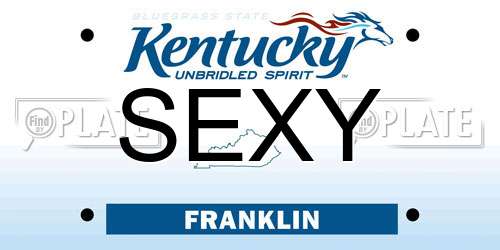 SEXY Kentucky License Plate