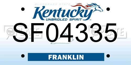 SF04335 Kentucky License Plate