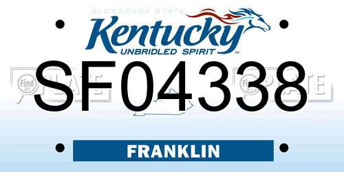 SF04338 Kentucky License Plate