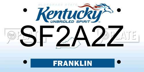 SF2A2Z Kentucky License Plate