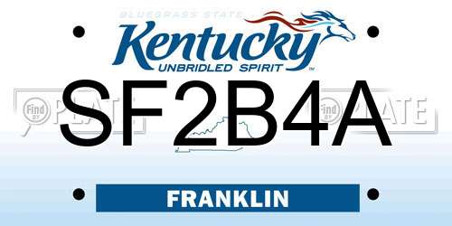 SF2B4A Kentucky License Plate