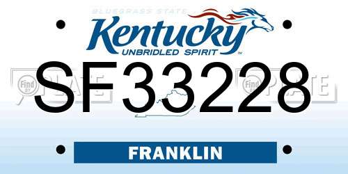 SF33228 Kentucky License Plate