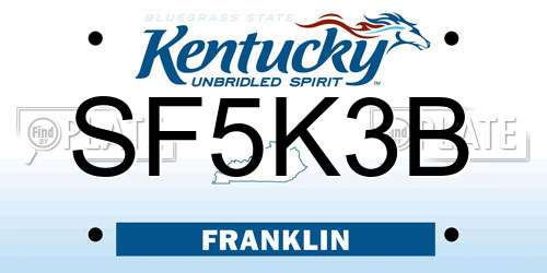 SF5K3B Kentucky License Plate