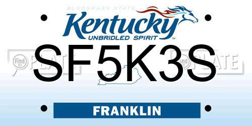 SF5K3S Kentucky License Plate