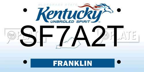 SF7A2T Kentucky License Plate