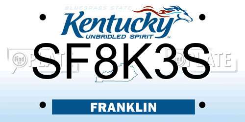 SF8K3S Kentucky License Plate