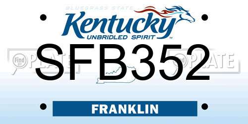 SFB352 Kentucky License Plate
