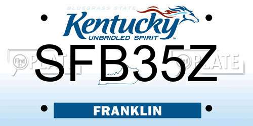 SFB35Z Kentucky License Plate