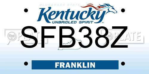 SFB38Z Kentucky License Plate