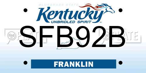 SFB92B Kentucky License Plate