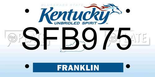 SFB975 Kentucky License Plate