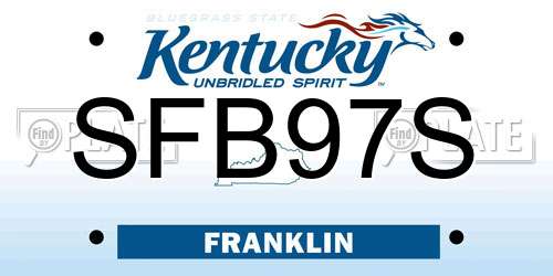 SFB97S Kentucky License Plate
