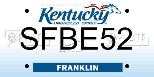 SFBE52 Kentucky License Plate
