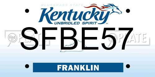 SFBE57 Kentucky License Plate