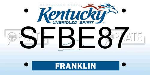 SFBE87 Kentucky License Plate