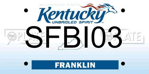 SFBI03 Kentucky License Plate