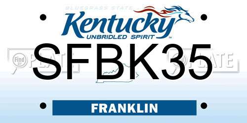 SFBK35 Kentucky License Plate