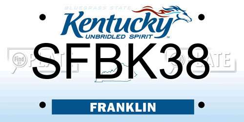SFBK38 Kentucky License Plate