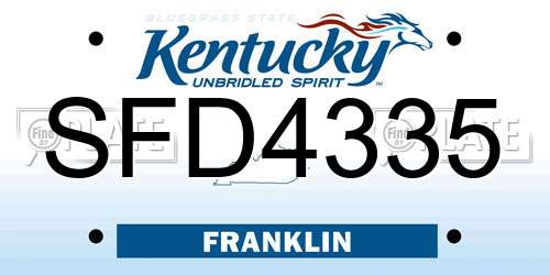 SFD4335 Kentucky License Plate