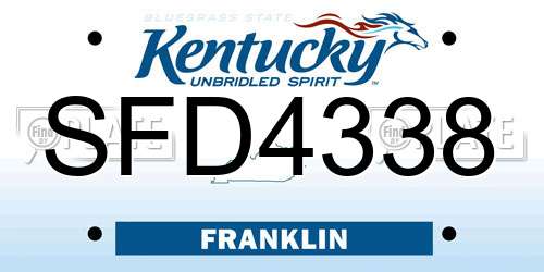 SFD4338 Kentucky License Plate