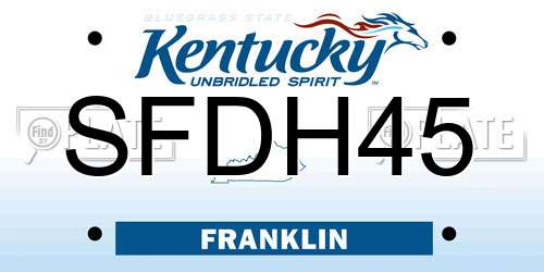 SFDH45 Kentucky License Plate