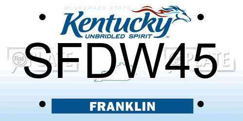 SFDW45 Kentucky License Plate