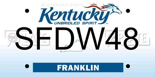 SFDW48 Kentucky License Plate