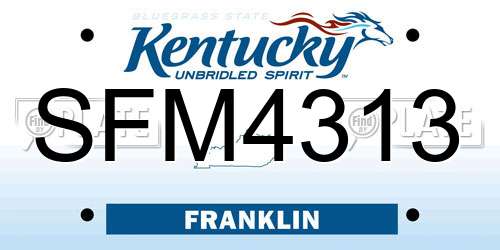 SFM4313 Kentucky License Plate