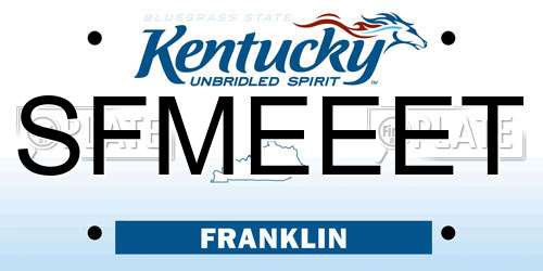 SFMEEET Kentucky License Plate