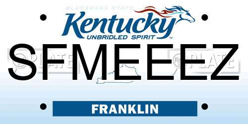 SFMEEEZ Kentucky License Plate