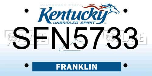 SFN5733 Kentucky License Plate