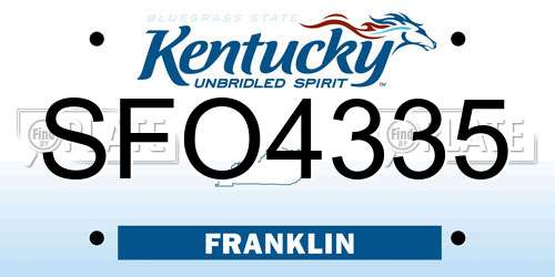 SFO4335 Kentucky License Plate