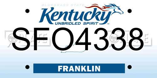 SFO4338 Kentucky License Plate