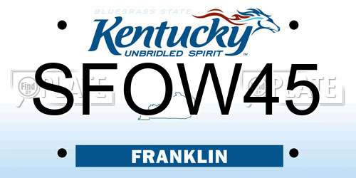 SFOW45 Kentucky License Plate