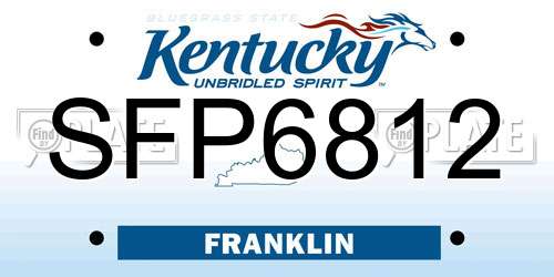 SFP6812 Kentucky License Plate