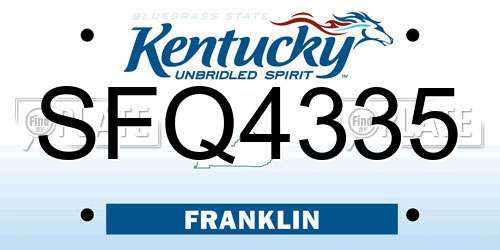 SFQ4335 Kentucky License Plate