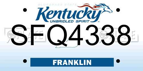SFQ4338 Kentucky License Plate