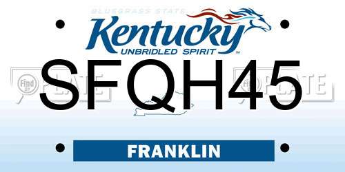 SFQH45 Kentucky License Plate
