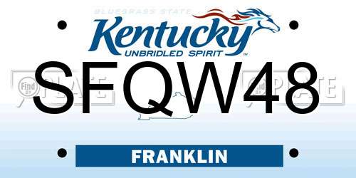 SFQW48 Kentucky License Plate