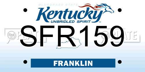 SFR159 Kentucky License Plate