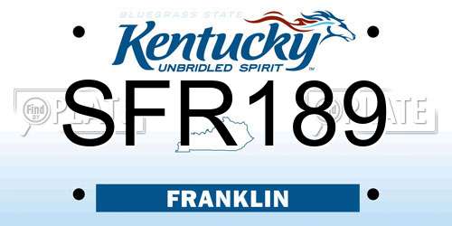 SFR189 Kentucky License Plate