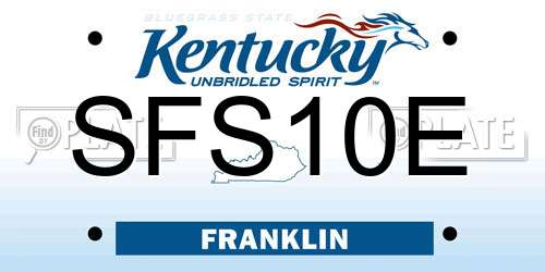 SFS10E Kentucky License Plate