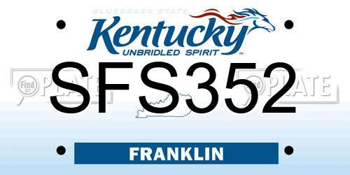 SFS352 Kentucky License Plate