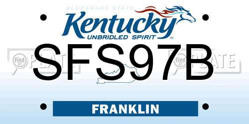 SFS97B Kentucky License Plate